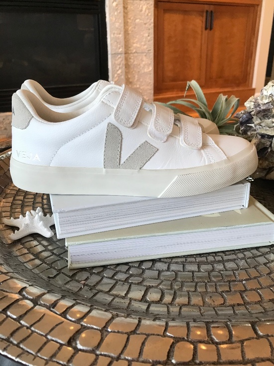 Veja Shoes - VEJA RECIFE VELCRO STRAPS CHROME FREE LEATHER WHITE NATURAL